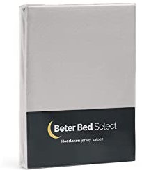 Beter Bed Jersey Spannbettlaken 90x200cm - weiches und atmungsaktives Bettlaken 90x200cm aus 100% Jersey Baumwolle - Bettlaken 90x200 - Steghöhe von 30 cm - 70/80/90 X 200/210/220cm in Hellgrau
