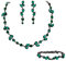 EVER FAITH Kristall Schmuck-Sets elegante Marquise- und Runde- Schliff Strass Blatt Halsketten, Ohrringe und Armband-Set für Damen Grün Schwarz-Tone