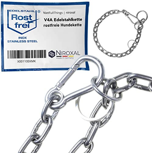 Combination Chain for Dogs with Neck Circumference 44-49 cm Made of Stainless Steel V4A Dog Chain with Pull Stop Chain Collar Short Links 4 mm Thick and 55 cm Total Length 55 cm