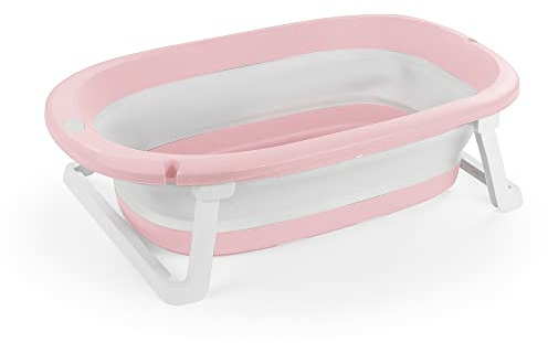 Dolu 7260 Full Collapsible Folding Baby Bathtub with Water Stopper on The subfloor, Suitable Solution for Every Parent, Measures 20.5 x 75.5 x 45.2 cm - Pink