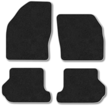 Ford Focus (2007-2011) [Convertible] Carpet Car Mats | Grey Edge Trim Tailored Fit Floor Mats Full Coverage Protection Accessories Easy Clean Anti Slip Made in the UK