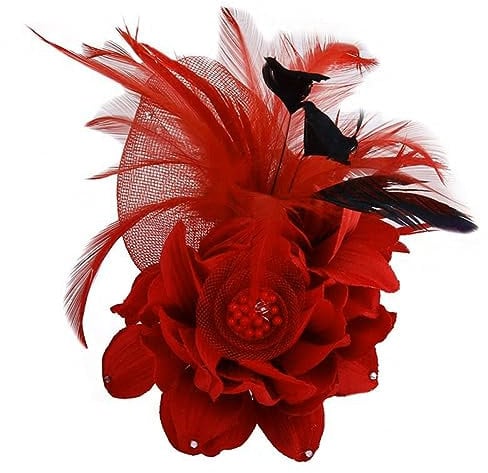 Broche en Plumes Vintage, Broche en Fleur Tissu Exquise Et Élégante, Pin Broche Fleur, Broche Femme, Broche Femme Vetement, Clips de ChâLe de Pull Dames, pour Fête, Mariage Et Utilisation Quotidienne
