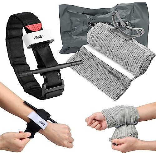 DAWRIS Bandage Tourniquet, Israeli Bandage Emergency Tourniquet Set, Taktisches Tourniquet Holster, Blutstillende Tourniquets, Tactical Tourniquet, Emergency Bandage Israeli, Israelischer Verband