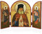 NKlaus Heiliger Lukas chirurg Ikone Triptychon Holz 25x16cm Christlich 13881