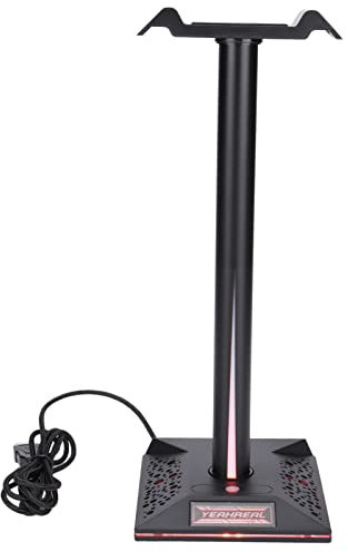 Cyrank Rgb Headphone Stand, Desktop Earphone Stand Gaming Headset Holder with Charging Ports Cool Gaming Desk Accessories for All Headphones
