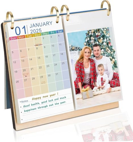 ZEEYUAN Fotokalender 2025-2026 Tischkalender für eigene Fotos 10x15 zum Einstecken Kalender zum selber gestalten