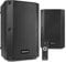 VONYX VSA08BT Active DJ Speakers Pair - 500W Bi-Amplified 8 Powered DJ Monitor System with Bluetooth, USB MP3, Remote Control & Angled Stage Wedge Design