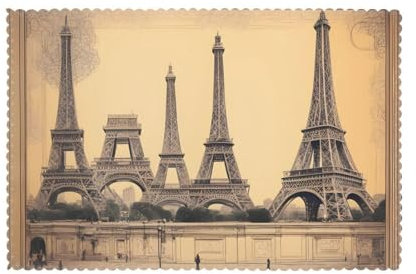 YYHWHJDE Paris Eiffelturm Muster für Esstisch, 6 Stück, dick, verschleißfest und hitzebeständig, 30,5 x 45,7 cm
