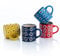 Daisy Medley Ceramic Espresso Cups - Set of 4, 5 Oz Each, Handmade, Multicolor Demitasse Mugs, Microwave & Dishwasher Safe