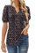 EFFAN Womens Summer Tops Short Sleeve Casual T Shirts Comfy Soft Tunic Blouses for Women UK Elegant Floral Black-red M (UK 12-14)
