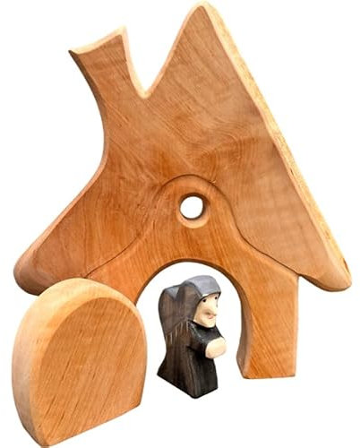 Hexenhaus aus Erlenhaus-Puppenhaus für Mädchen und Jungen-Handgefertigtes Puppenhaus aus Holz-montessori Spielzeug
