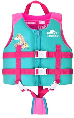Gogokids Swim Vest Float Jacket - Kids Swimming Training Flotation Buoyancy Swimsuit with Adjustable Safety Straps for 15-35kg Child，Boys Girls Aged 2-9 Years