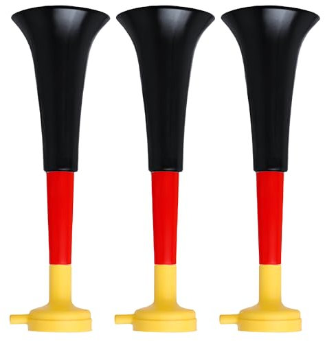 COCOSY Vuvuzela Trompeten Spielen - 3er Pack Sehr Lautes Plastik Tröte Horn für Sportfeiern Partys Fanartikel Fußballspiel Lärm- und Krachmacher, ideal für Fußballfans