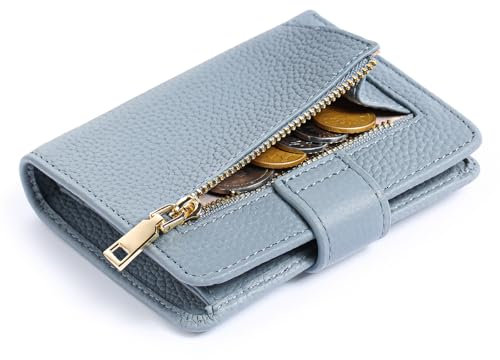 FALAN MULE Geldbörse Damen Klein, Mini Leder Geldbeutel Damen mit RFID-Schutz, Kleine Portemonnaie Für Frauen mit Zipped Coin Pocket