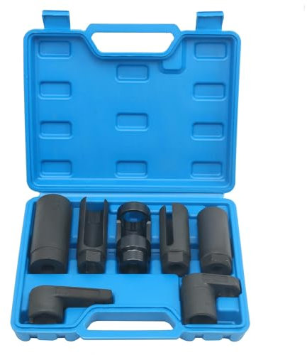BOOMSTART 7PC Douille Sonde Lambda, 22mm Clé Sonde Lambda, 3/8 1/2 Kit Douille pour Démonter Sonde Nox Lambda de Voiture Véhicules