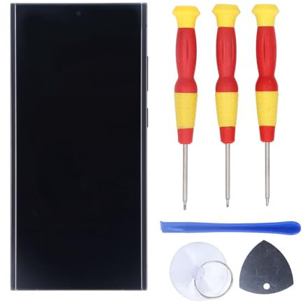 Elprico Écran de Remplacement pour Galaxy S23 Ultra avec Cadre, Galaxy S23 Ultra Version Européenne S918B Version Internationale, Kit de Remplacement D'écran Tactile LED