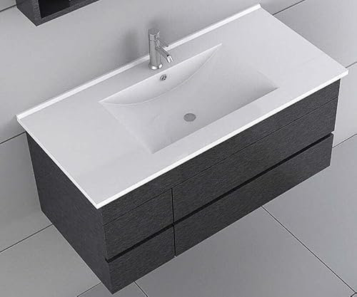 Luxus Badset Waschtischunterschrank + Keramik Waschbecken Badmöbel schwarz inkl. Spedition