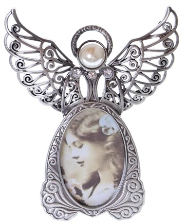 Kawaii-Story BM-wy005723c Metall Bilderrahmen Fotorahmen Antik silber Schutz Engel Design Dekoration Fotogröße 5x7,6cm (2x3 zoll)
