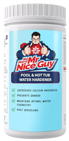 Pool & Hot Tub Spa Hardener Hardness Increaser 1kg - Calcium Chloride Increases Hard Water Levels Booster for Enhanced Water Quality – Fast Dissolving - Do Not Pre-Dissolve - No More Mr Nice Guy