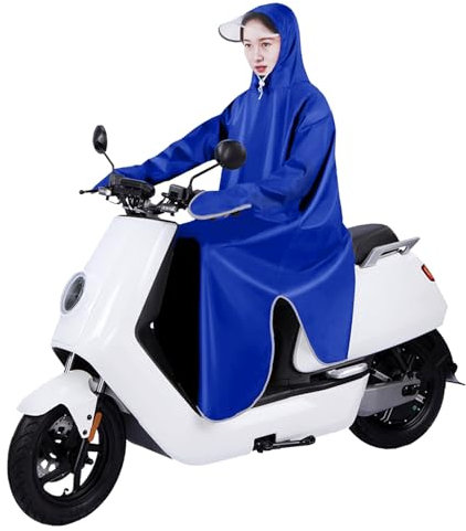 Msiud Cappotto Impermeabile per Moto, Poncho Antipioggia Moto Mantella da Pioggia per Bicicletta Unisex Giacca da Antivento Resistente Rughe Riutilizzabile Ciclismo Adulto Scooter Mobilità