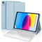 IVEOPPE Clavier iPad 10/11ème Generation (10.9 Pouces 2022/11 Pouces A16 2025) avec Trackpad, Coque Clavier Touchpad AZERTY sans Fil Bluetooth pour iPad 10eme/11eme, Bleu Ciel