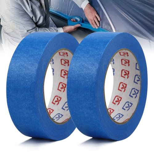 WAVATA Abklebeband Blau, Malerkrepp 24mm x 50m, Premium Abklebeband Maler, Maler Abdeckband, Klebeband zum Streichen Abkleben, für Malerei, Handwerk Diy, Rahmen, Modellbau (2 Rollen)