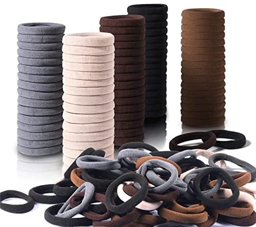 FOLAI Haargummi Damen,120 Stück Mini Nahtlose Haarbänder,Hair Ties Pferdeschwanz Reißfeste Zopfgummis, Stylischer Haargummis Klein für jeden Haartypen（Braun）