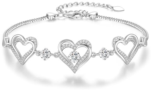 CDE Armband Damen 925 Sterling Silber Herz Rosegold Geschenk