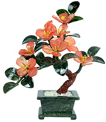 DOLPTBEZM Albero Bonsai Artificiale Albero Bonsai Artificiale Stile Cinese Giada Bonsai - Pianta in Vaso Finta Espositore da Scrivania Ornamenti in Vaso per ALB