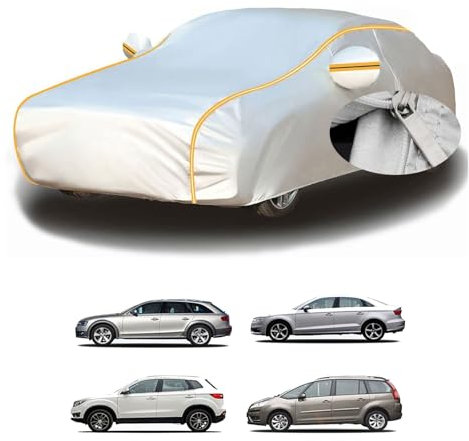 Winter Sommer Auto Abdeckplane für 𝖵W 𝖳ouran 2003-2024 Autoabdeckung Mit Nacht Reflexionsstreifen,Outdoor Atmungsaktiv Schneesicher Regensicher UV-beständig Kratzfest,Winddichte