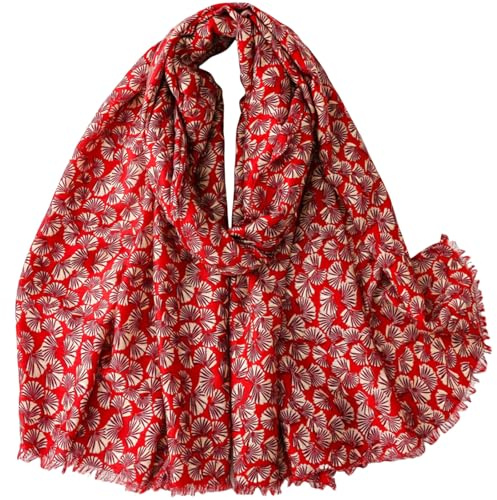 FAIRYGATE Red Scarf for Women UK Elegant Polyester Shawls for Women Collection of Stylish Scarves and Scarfs 02246