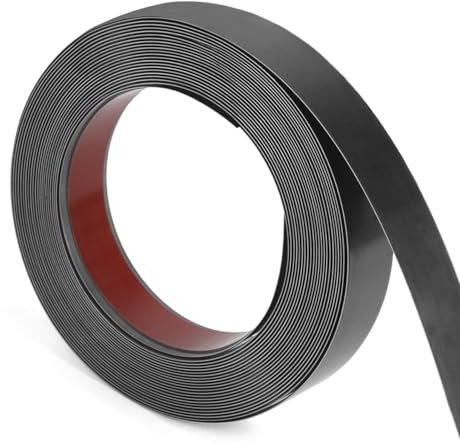 QWORK® Striscia decorativa autoadesiva 20 mm x 8 m - nera, acciaio inossidabile con finitura effetto specchio - per caminetti, cornici di specchi, mobili e decorazioni