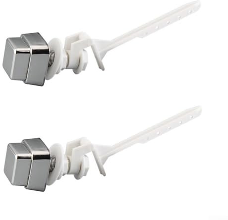 EasyByMall Maniglia a leva per lo scarico del WC, 2 pezzi, kit di scarico per WC, accessori di ricambio per cassetta WC