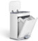 Warmiehomy Pedal Bins 12L Trash Can with Lid Double Open Detachable Small Waste Bin Plastic Recycle Rubbish Bin with Fixing Hole Garbage Bin for Kitchen Bathroom Bedroom Office，Grey