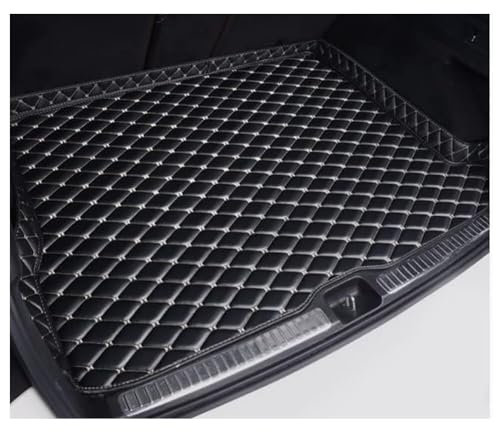Toets Auto Leder Kofferraummatten Für Hyundai i20 2014-2020, Langlebig Staubdicht Kofferraumwanne Cargo Schutzmatte Antirutsch Interieur Zubehör,D/Blackbeige