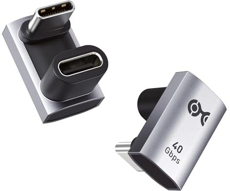 Cable Matters 2-Pack 40Gbps U-Shape USB C Adapter, 7mm