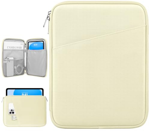 Dadanism 9-11 Tablet Sleeve Tasche für iPad Pro 11 M5/M4, iPad Air 11 M4/M3, iPad (A16) 11, iPad 10. Gen 10,9, iPad 9/8/7. Gen 10,2, iPad Air 5/4 10,9, Galaxy Tab A11+ 11/S10 Lite, Beige