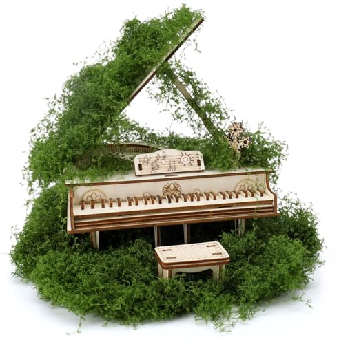 3D Puzzle Holz Klavier Modellbausatz Erwachsene, 3D Holzpuzzle Spieluhr Erwachsene, Kreatives Finger-Klavier Schreibtisc für ihren Geburtstag/Weihnachten Geschenk (Farbe1)