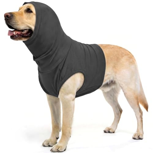PUMYPOREITY Hundeschal Nach Op, Hundebody Nach Op Halswirbel Schutzpullover Hund Nach Operation Am Hals, Kratzen Am Hals Verhindern(Grau, 2XL)