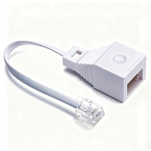 Valquzar RJ11 to BT Adapter Cable, 6P4C Plug to British Telephone Socket Converter