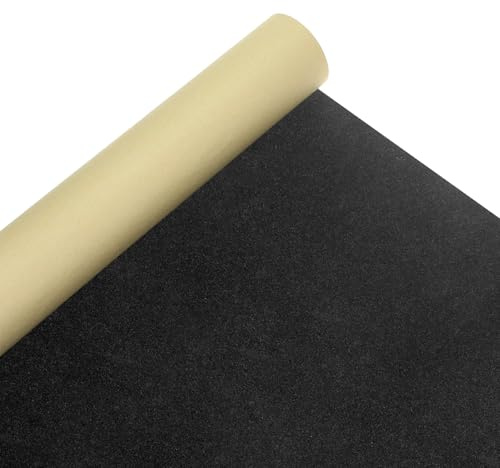 QWORK® Selbstklebender Filz, 42 x 150cm x 1mm Schwarzer Filzstoff, Mikrofaserstoff, für Bastelarbeiten, Schutz und Dekoration
