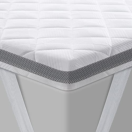 BedStory Gel Topper 160x200cm H3/H4 aus 7,5 cm Höhe Kaltschaumkern | atmungsaktive 3D-Netz Bezug, Bequeme Matratzentopper für Boxspringbett und unbequemem Betten Schlafsofa