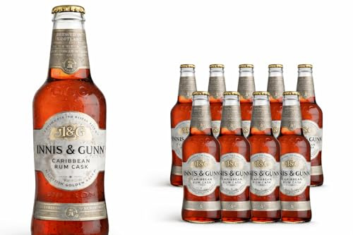 Innis & Gunn Caribbean Rum Cask Craft Beer – 12 x 0,33l Flaschen – Fassgereiftes Bier mit karibischen Rumfass-Aromen – 6,8% Vol – Schottisches Premium Craft Beer