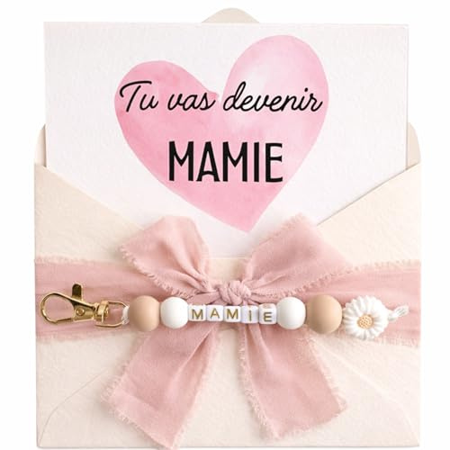Carte Annonce Marraine avec Porte-Clés en Perles – Demande Marraine Originale – Cadeau Baptême ou Annonce Grossesse – Idée Cadeau pour Sœur, Amie, Belle-Sœur, Cousine