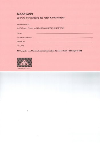 RNK - VERLAG Nachweisbuch Rote Kennzeichen