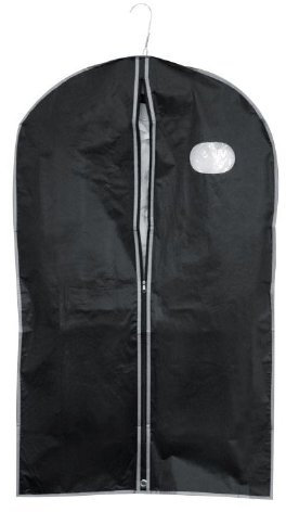 Kleiderhülle Kleidersack für Anzüge, Kostüme, Sakkos und Kleider - Schwarz mit Sichtfenster und durchgehendem Reissverschluss Textilschutz ca. 100 cm x 60 cm