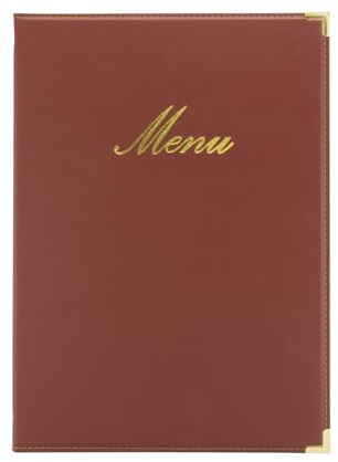 Securit Classic leather style menu holder - (1 double insert included, which displays 4x A4) - A4