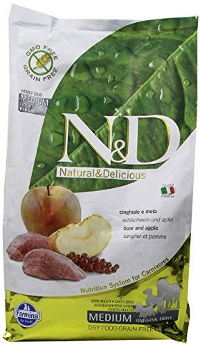Hundefutter Trockenfutter N&D Wildschwein & Apfel, Getreidefrei - Natural & Delicious Farmina (2500 Gramm)