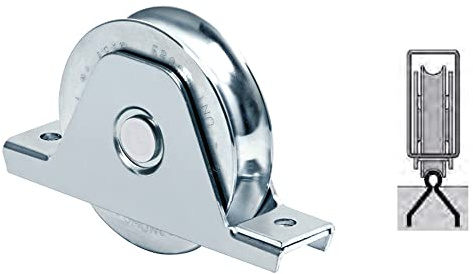 Générique - Monture a galet avec support interieur-gorge ronde diametre 15 mm - Ø mm.80 - Charge kg.180 - Platine mm.135 -