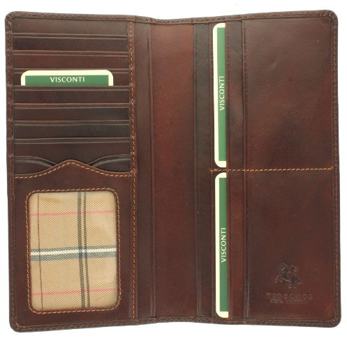 VISCONTI Monza Collection Vegetable Tanned Gents Leather Turin Jacket Wallet RFID Blocking MZ6 Brown